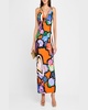 Heart-Print Strappy Maxi Dress