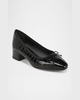 Cecile Croco Bow Low Pumps