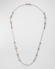 Silver and Gold Amethyst Necklace, 28"L