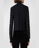 Diamond Studded Stretch Wool Crepe Jacket