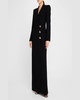 Double-Breasted Cady Maxi Tuxedo Dress