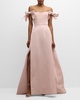 Off-The-Shoulder Bow Slit Gown