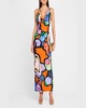 Heart-Print Strappy Maxi Dress