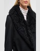 Cashmere-Blend Long Belted Wrap Coat with Shearling Collar