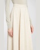 Fumiko Pleated Wool Silk Linen Midi Skirt