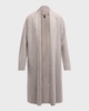 Lightweight Open-Front Boiled Wool Coat