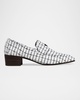 Flaneur Bicolor Tweed Heeled Loafers