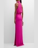 Annabeth Draped Halter Column Gown