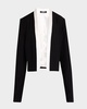 Cropped Contrast-Trim Tuxedo Jacket