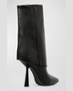 Cecille Leather Foldover Stiletto Boots