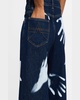 High-Rise Handprint Wide-Leg Jeans