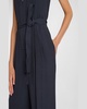 Camelia Sleeveless Belted Crepe Straight-Leg Jumpsuit