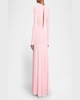 Cowl-Neck Long-Sleeve Jersey Gown