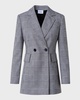 Blurred Glencheck Long Wool Blazer