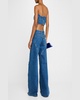 High-Rise Heart Cutout Wide-Leg Jeans