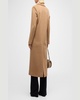 Double-Breasted Long Camel Wool Coat