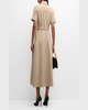 Leighton Belted Cotton Twill Maxi Shirtdress