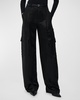 Beatriz Faux Leather Wide-Leg Cargo Pants