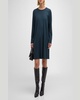 Ribbed Crewneck Shift Dress