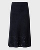 Wool-Silk Blend Knit Midi Skirt with Stars Intarsia Detail