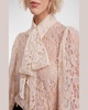 Helene Blouson-Sleeve Floral Lace Shirt