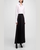 Side-Stripe Pleated Maxi Pajama Skirt