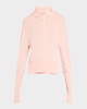 Embellished Merino-Silk Knit Polo Sweater