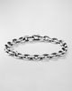 Men's Deco Chain Link Bracelet in Silver, 6.5mm