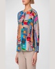 Crepe De Chine NYC Paper Collage Print Blouse