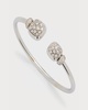 Nudo Precious Cuff in 18K White Gold, White Topaz and Diamonds, Size Small