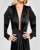 Madelane Blouson-Sleeve Deep V-Neck Gown