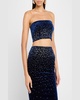 Strapless Crop Top in Crystal Velvet