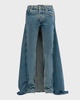 Low-Rise Denim Fishtail Jeans