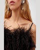 Boheme Feather-Trim Satin Mini Slip Dress