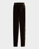 Cropped Shimmer Velvet Lantern Pants