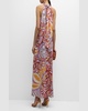 Ziggy Floral-Print Halter Maxi Dress