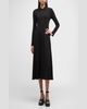 Long-Sleeved A-Line Midi Polo Dress