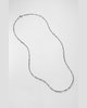 3mm Men's Open Station Box Chain Necklace in Silver