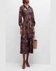 Raya Floral 3/4-Sleeve Midi Shirtdress