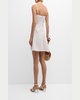 Sleeveless Lattice Linen Mini Dress