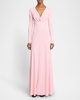 Cowl-Neck Long-Sleeve Jersey Gown