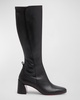 Jane Leather Red Sole Knee Boots