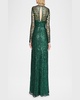 Aimee A-Line Sequin Illusion Gown