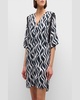 Two-Tone Wave Beach Shirt Coverup