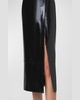 Lacquer Nappa Leather Pencil Skirt