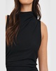 Christen Ruched Mock-Neck Blouse