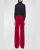 Pleated Wide-Leg Suit Pants