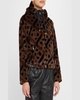 Suzan Logo Faux Fur Hooded Jacket