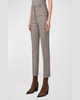 Feryn Houndstooth Shetland Tweed Tapered-Leg Ankle Pants