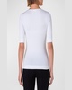 Cotton 1/2-Sleeve Square-Neck Tee